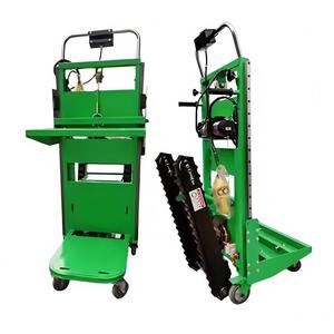 Chariot à plateforme électrique en acier vert, quatre roues, industriel, durable, revêtement poudré, pliable, chariot monte-escaliers 800x600mm - Product Image 3