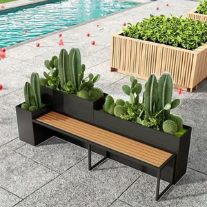 Tabouret de jardin rectangulaire rustique en fer, siège de <span class=keywords><strong>balcon</strong></span> et <span class=keywords><strong>jardinière</strong></span> pour la maison et le restaurant - Product Image 3