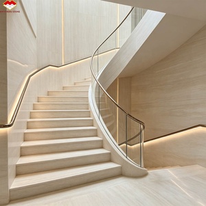 Mármol Moderno Noruego con Vetas de Madera Beige Cálido, Impermeable, de 18 mm de Grosor, para Sala de Estar, Villa, <span class=keywords><strong>Hotel</strong></span>, Paredes, Pisos, Escaleras y Comedor - Product Image 4