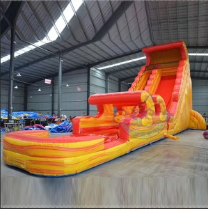 Tobogá<span class=keywords><strong>n</strong></span> de agua inflable con piscina, combo de tobogá<span class=keywords><strong>n</strong></span> de 32 pies, 2 carriles, correr y salpicaduras - Product Image 6