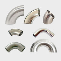 Coude sanitaire en acier inoxydable lisse argenté 304 316L, 90 degrés, soudé, avec bouchon croisé, soudure sans soudure, raccord de tuyauterie d'eau ISO