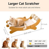 Grand hamac d'intérieur classique moderne en sisal pour chaton avec planche à gratter en bois chaise longue jouet en bois pour chats