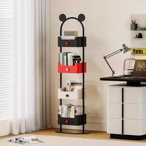 Wan Yusen Four Tier Color Blocked Bookshelf Storage Shelf For Childrens Room Living Room Corner Floor Standing <b>Bookcase</b> - Product Image 4