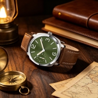 Montre-bracelet mécanique élégante pour homme, mouvement Seagull ST3600 de haute qualité, logo personnalisé, remontage manuel, idéale pour les affaires et les mariages