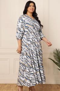 Diseño de moda de las mujeres de moda de longitud completa Floral Impreso Vestido largo Floral Impreso Rayón Boda Vestido de fiesta - Product Image 3