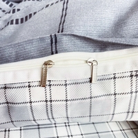 Vente en gros, vente chaude, draps plats en polyester lavé imprimé rayé, ensemble de literie 4 pièces pas cher