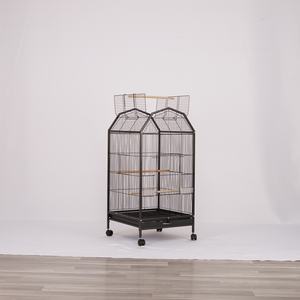 Haddeleme tekerlekler ve geniş aktivite alanı ile Modern tarzı parametreleri için büyük Metal kuş CageDouble-Roof evcil hayvan kafesi - Product Image 1