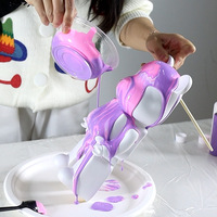 Figurine en brique d'ours blanc la plus vendue au monde Dluid Verser Peinture sur mesure Vente en gros DIY Fluid Break Bear