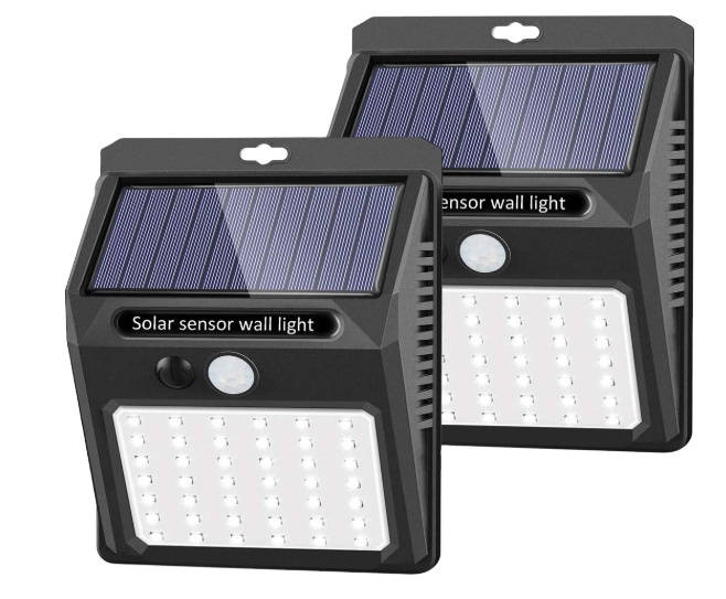 Уличное освещение на солнечной батарее, водонепроницаемое настенное освещение с датчиком движения, 42 светодиода, IP 44