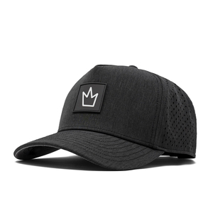 For Men Custom PVC <strong>Patch</strong> 5 Panel Black Laser Cut Perforated Hole Quick Dry Baseball Structured Dad Caps Performance Golf Hat - Product Image 4