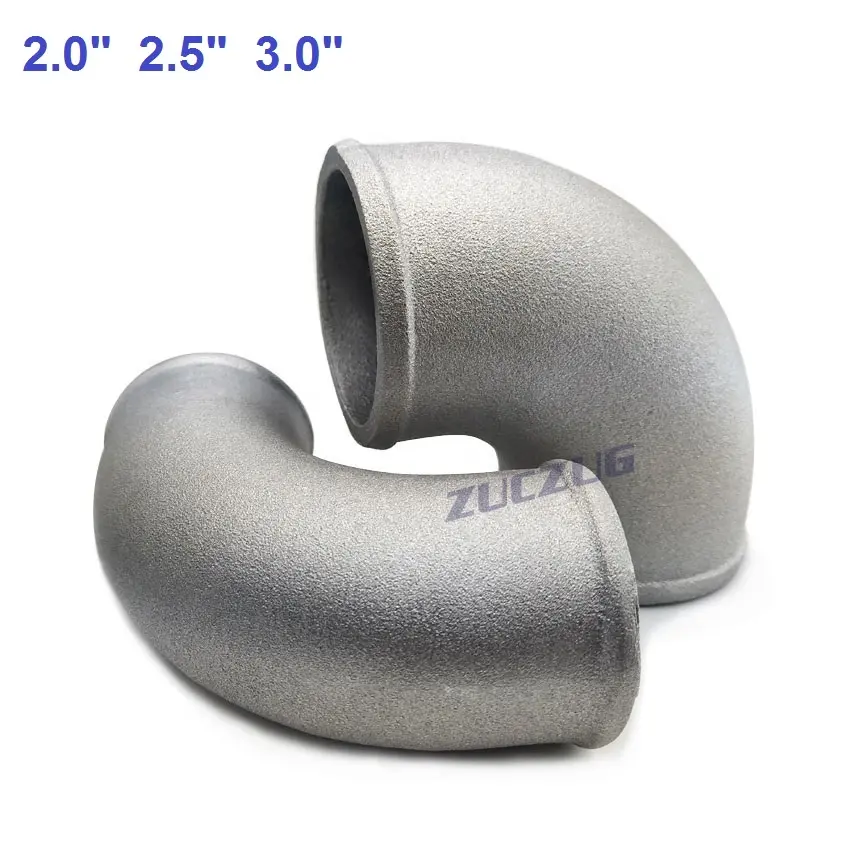 Tubo de cotovelo de alumínio para fundição, 90 graus, dobra apertada, 2.0 polegadas (51mm) 2.5 polegadas (63mm)3.0 polegadas (76mm)