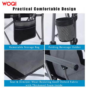 Silla plegable portátil para playa y camping Woqi, color gris, ligera, ideal para viajes y pesca. - Product Image 5