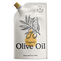 Pochette souple en plastique avec bec verseur et bouchon à vis, qualité alimentaire, pour huile d'olive de cuisson