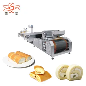 Long Time Guarantee Swiss Roll Cake Production Line Layer Cake Making Machine