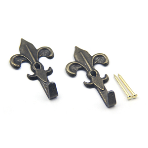 <span class=keywords><strong>Antique</strong></span> Bronze Mini Kẽm hợp kim Fleur de LIS tường trang trí nội thất Hooks - Product Image 3