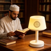 Lampu meja LED kontrol APP pemutar Al-Quran, speaker Al-Quran, lampu tidur sentuh, lagu audio Al-Quran Islami