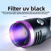 Lampe torche rechargeable en alliage d'aluminium 120W haute puissance à LED UV 365nm pour détection fluorescente, scorpions, chats et teignes
