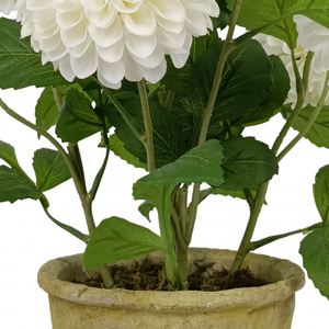 Flores Artificiales de Diseño Popular para Interiores y Exteriores, Flores Artificiales de Dalia Blancas - Product Image 5