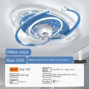 Ventilador de techo moderno con control inteligente con motor reversible silencioso de 6 velocidades de viento, 3 aspas de ABS, luz LED de perfil bajo para hoteles - Product Image 6