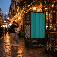 Machine Photobooth en Bois avec Imprimante et Appareil Photo Reflex Numérique pour iPad et Smartphones, Écran Tactile, Idéale pour Mariages, Événements et Locations de Fêtes