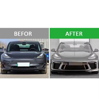 Kit de carrosserie de pare-chocs avant de style sport pour Tesla Model 3 avec lèvre avant à LED, pièces de modification extérieure pour Tesla Model 3