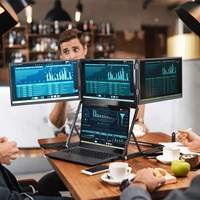 Moniteur portable triple S6 de l'usine de Shenzhen, écran IPS 15,6 pouces 1920*1080p, moniteur portable triple pour ordinateur portable, extension d'écran