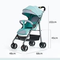 Poussette bébé pliable légère, poussette portable avec frein à pied, roues pivotantes et auvent respirant