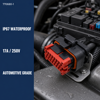 Connecteur étanche automobile Lanshuo 770680-1 fil-circuit 17A 250V IP67 23 voies multi-ports boîtier PBT GF 94V-0 ignifuge