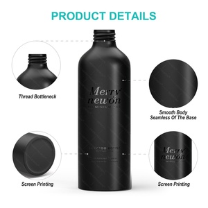 Matte Black Aluminum Pump Bottle <b>Set</b> for Men Shampoo and Conditioner Products Cosmetic Aluminum Bottle - Product Image 2