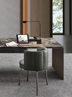 Personnalisé Moderne Luxe Fer Travail Jambe Salle À Manger Ensemble 5m Grand Plateau En Pierre Naturelle pour Villa Appartement ou Hôtel Projets