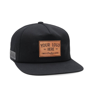 Vente d'usine, conception personnalisée, 6 panneaux, logo personnalisé, broderie, patch, casquette plate non structurée, style sportif, couronne plate - Product Image 1
