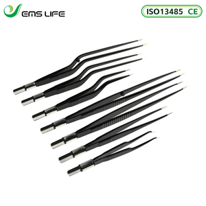 Pinces bipolaires antiadhésives EMSLIFE à pointe argentée 130 mm/160 mm/200 mm/220 mm, alimentées par l'électricité, certifiées CE pour l'électrocoagulation - Product Image 1