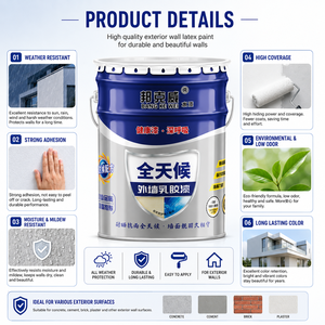 Exterior Emulsion <b>Paint</b> Waterproof Latex Wall <b>Coating</b> Eco Friendly Outdoor Building <b>Paint</b> Crack Resistant Exterior Wall Finish - Product Image 4
