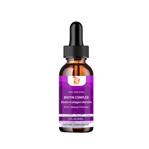 Suplemento de Belleza al por Mayor de Fábrica: Gotas Líquidas de Biotina Compleja con Vitamina B12 y Péptidos de Colágeno - Product Image 1