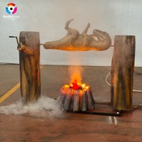 Dinosaure mécanique haut de gamme personnalisé, réaliste et animatronique, avec fonction de rôtissage et de crachage de flamme artificielle, pour exposition en parc d'attractions