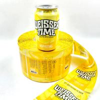 Film rétractable de haute qualité pour emballage de jus et de boissons, impression UV personnalisée, imperméable, résistant à l'huile, couleur jaune