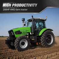 Tracteur 4x4 200 ch avec châssis robuste, cabine climatisée, tracteurs agricoles diesel