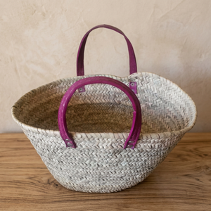 Authentic MA Moroccan Handwoven Doum Material <b>Medium</b> Handled EXXOT DESIGN Model EXXOT-Baskets020 Shopping <b>Bags</b> Elegant Everyday - Product Image 3