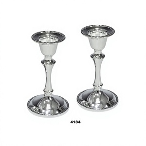 Hot Selling Premium Quality <b>Set</b> of 2 Pcs Silver Candle Holder Decorative Candle Stand for Home Living Room & <b>Bed</b> Room Decor - Product Image 1