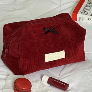 Ins أزياء متعددة الألوان منخفضة موك مخصص دائم كوردروي اليدوية حقيبة مستحضرات التجميل المحمولة مستودع مستحضرات التجميل - Product Image 3