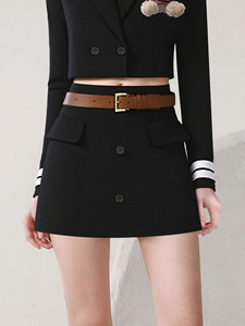 Traje Estilo Universitario Rejuvenecedor con Personalización de Muestra, Chaqueta con Cuello en V y Diseño Tridimensional de Oso, <span class=keywords><strong>Falda</strong></span> en Línea A - Product Image 2