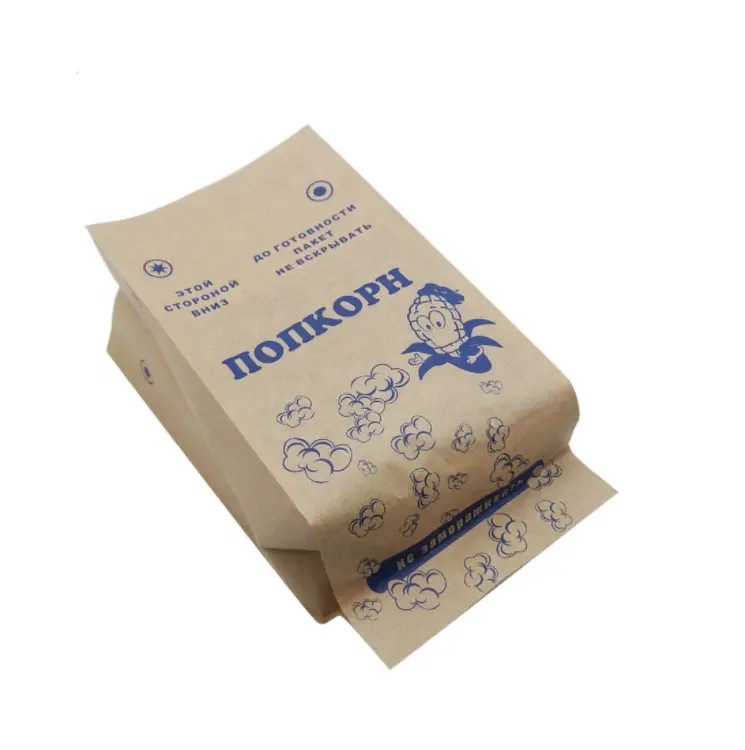 Kraft-Mikrowellen-Popcorn-Verpackungs papiertüte in Lebensmittel qualität