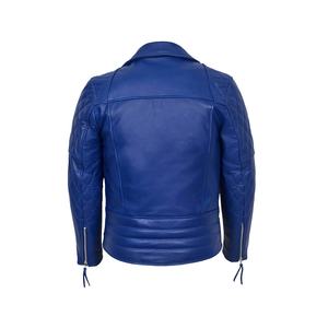 Ventes en gros de vestes de motard en cuir de vache véritable à 100%, pour hommes et femmes, bleues, respirantes, de haute qualité, vestes d'hiver pour équipe de course - Product Image 2