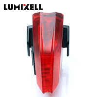 Lumixell 4 Lumen LED Feu arrière de vélo rechargeable par USB, portable, rouge, pour la conduite nocturne, en ABS, résistant à l'eau IPx4, 12 heures d'autonomie