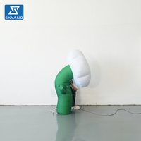 Modèle de fleur gonflable blanc sur pied personnalisé pour la décoration de paysages extérieurs, de scènes événementielles et de lieux touristiques