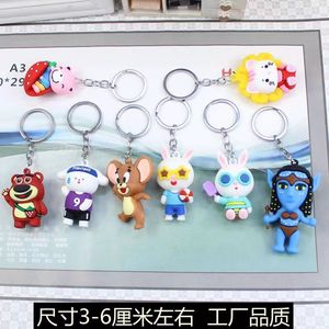 Porte-clés en silicone de dessin animé, pendentif en caoutchouc souple de 3-6 cm pour filles, cadeau pour sac de voiture, Saint-Valentin, Fête des Enfants - Product Image 4