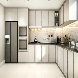 BALOM Set di Mobili da Cucina Ecologici Completamente Bianchi, Armadi da Cucina Personalizzati Stile Aperto con Lavello per Soggiorno - Product Image 5