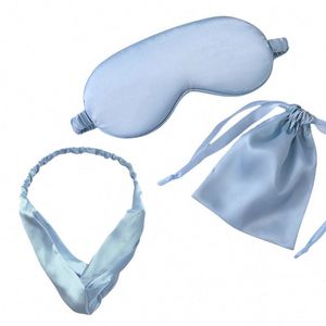Ensemble cadeau masque pour les yeux en satin personnalisé 2025, masque pour les yeux pour la fête des mères avec attaches pour cheveux, pour cadeaux promotionnels et d'affaires - Product Image 4
