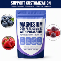 Gummies Complexe de Magnésium Potassium pour la Récupération Musculaire des Jambes Glycinate Citrate Malate D3 Végétalien Sans Gluten Non-OGM Marque Privée