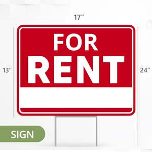 Panneau d'affichage extérieur de qualité supérieure personnalisable 18x24 avec impression UV à 2 faces Panneau de cour <span class=keywords><strong>immobilier</strong></span> avec piquets en métal en H - Product Image 6